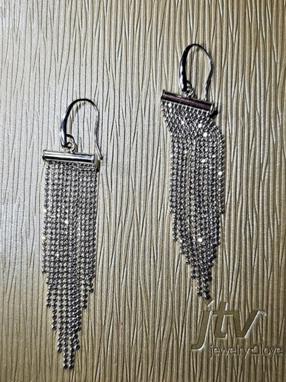 ✨️ JTV Italian 925 Sterling Silver Multi-Strand Cascade Fringe Dangle Earrings